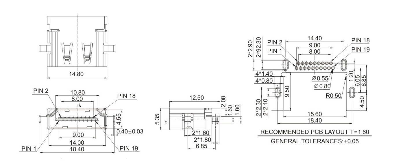 HDMI-TYPE-A-FEMALE-REVERSE-DIP-TYPE-沉板2.08-11