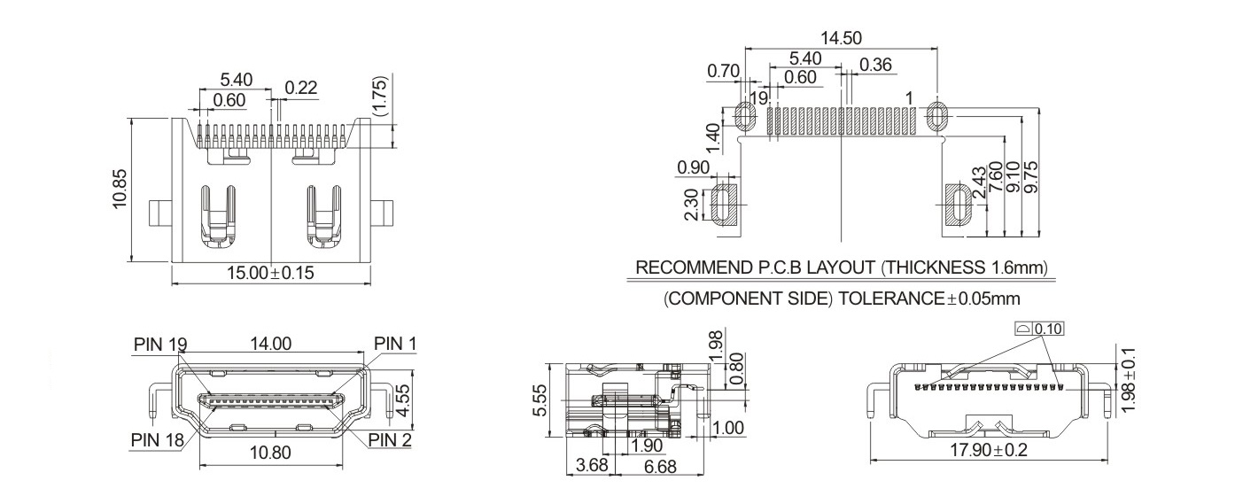 HDMI-A-TYPE-19PF-SMT-正向沉板-11